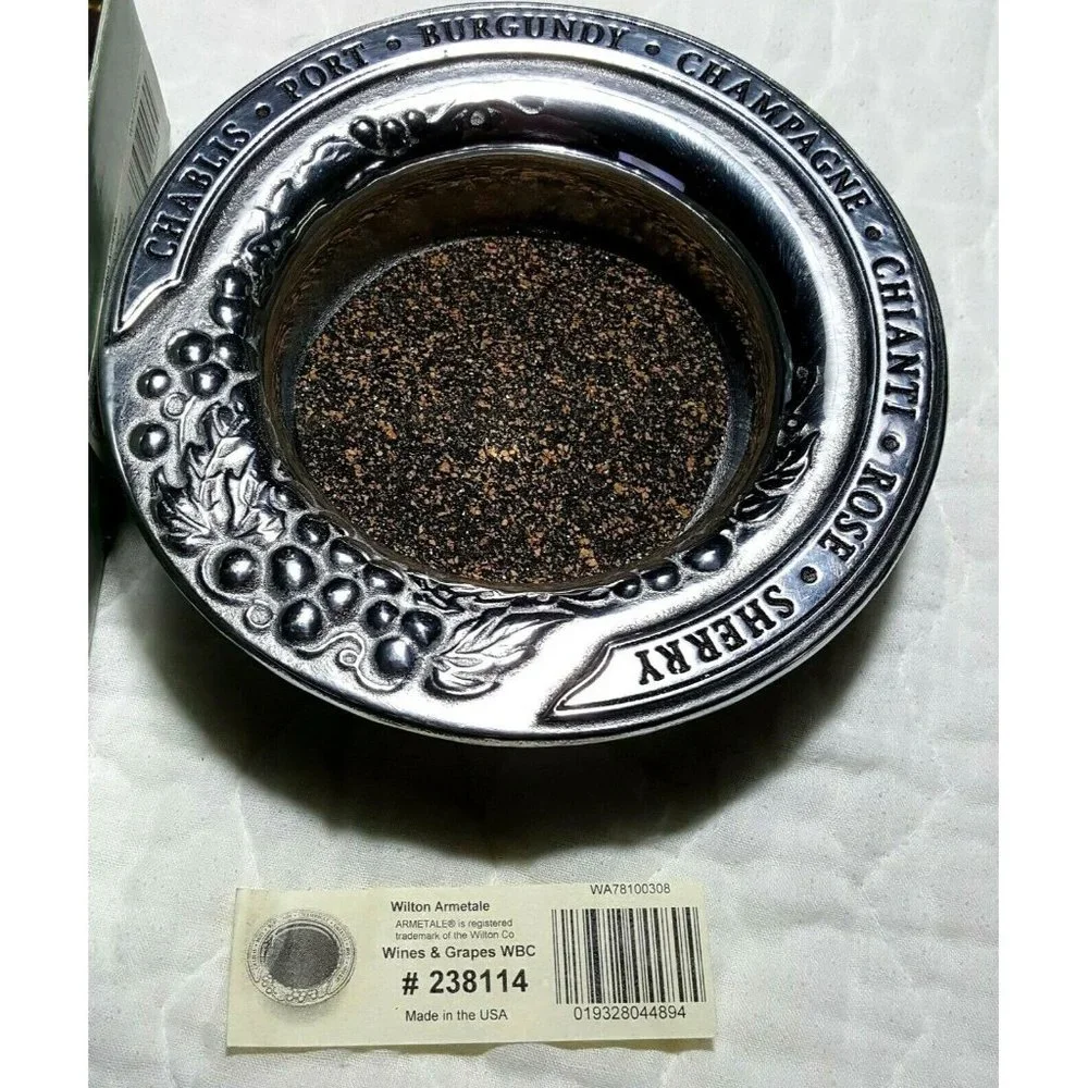 Wilton Wine Bottle Coaster Armetale Grape Vine Wine Bottle Candy Dish Pewter
